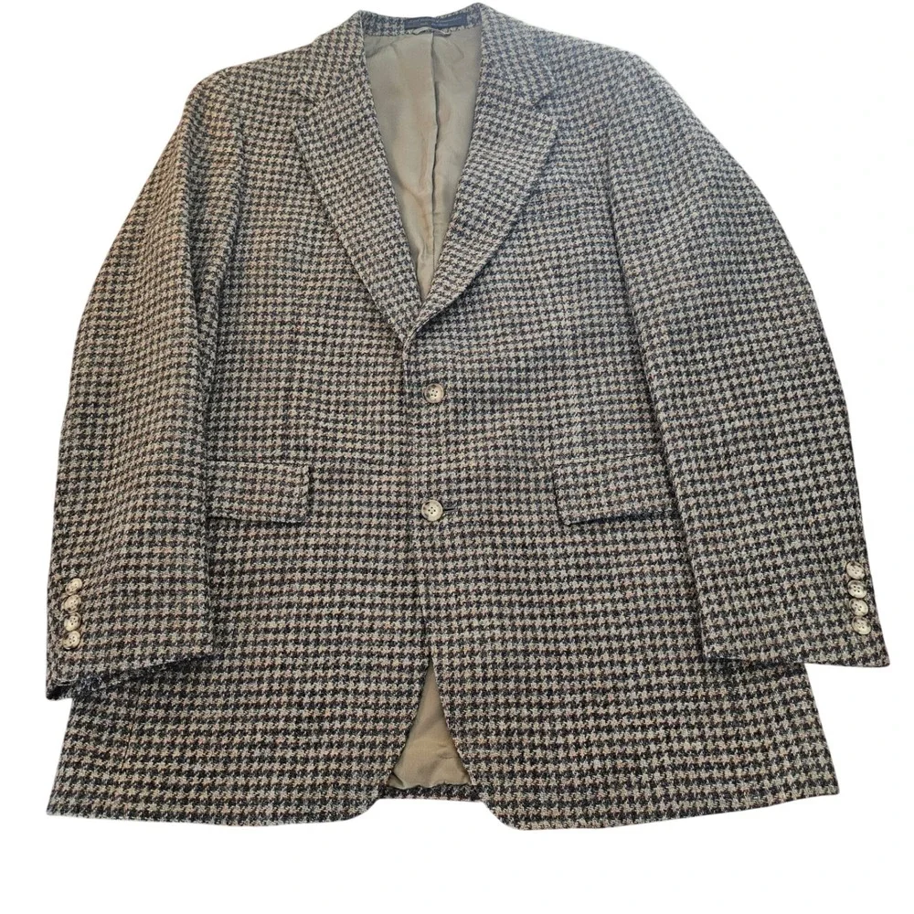 Vintage 90s University Shop New Haven Wool Tweed Blazer 42L Ivy League Preppy